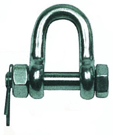 D SHACKLE WITH FASTENING BOLT, FORGED